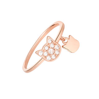 Cat Topaz Ring - Rose Gold