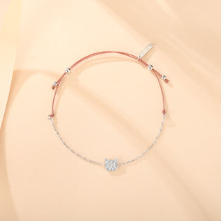 Tiny Cat Topaz Bracelet - Silver